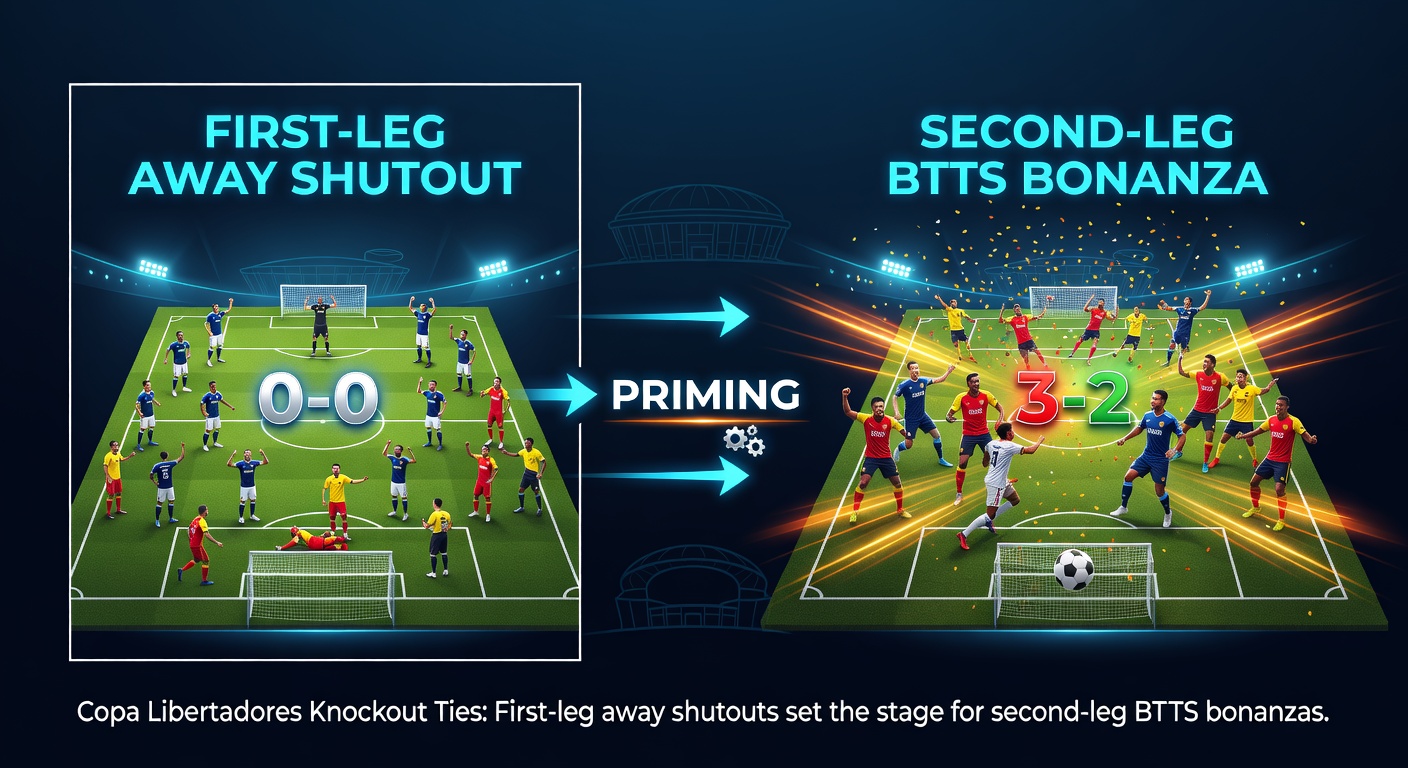 Explosive second-leg action in a Copa Libertadores tie, goals flying in as both teams trade blows in front of packed terraces