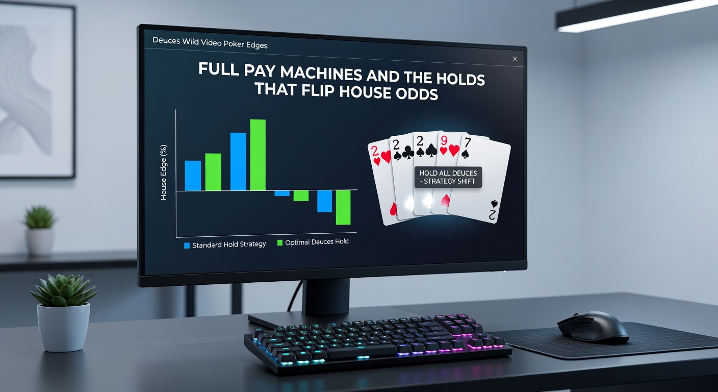 Close-up of a Deuces Wild strategy chart illustrating key hold decisions for wild card hands