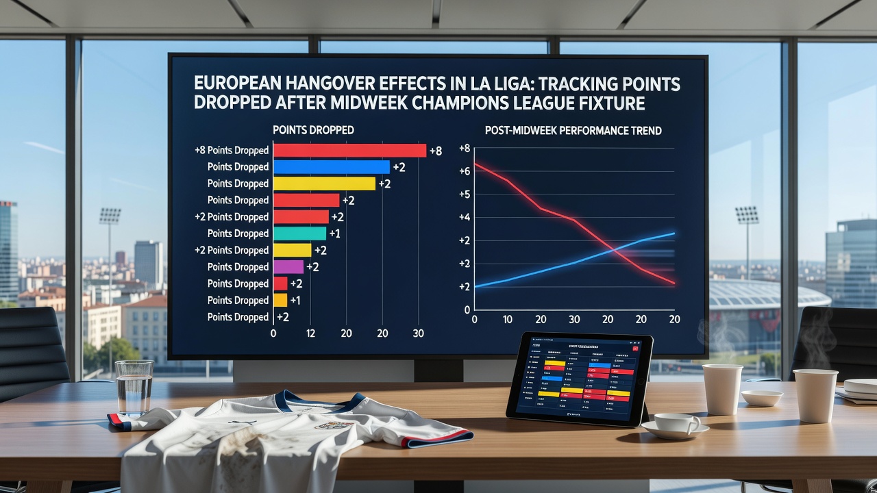 Data visualization showing points per game trends for La Liga clubs after European midweek matches