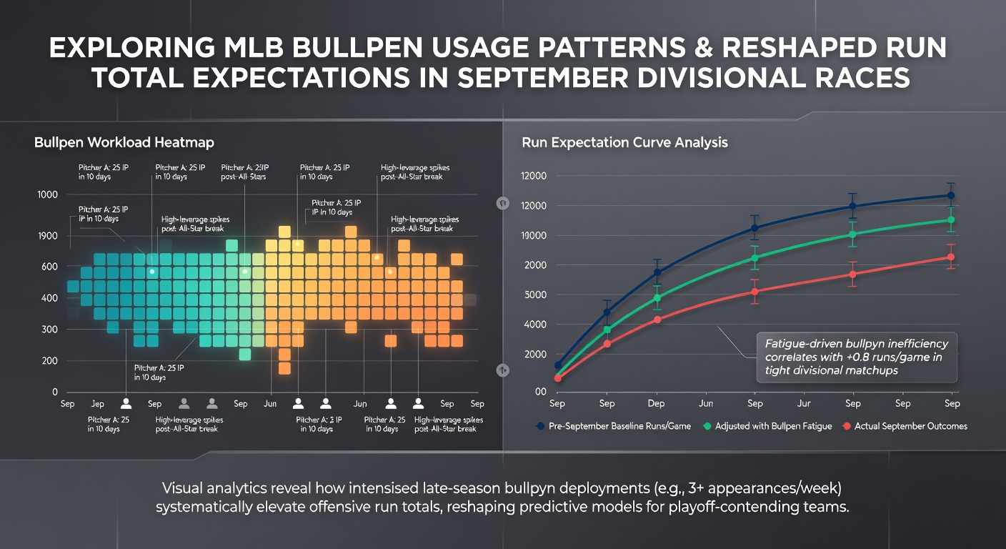 Close-up of MLB bullpen chart and pitch counts during a late-season divisional series