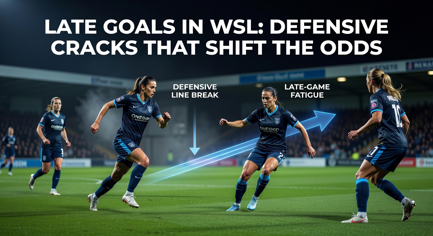 Close-up of a WSL defender slipping late in a game, with an opponent poised to strike