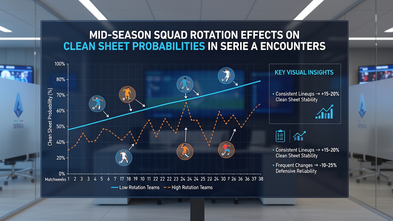 Serie A match statistics dashboard displaying clean sheet trends