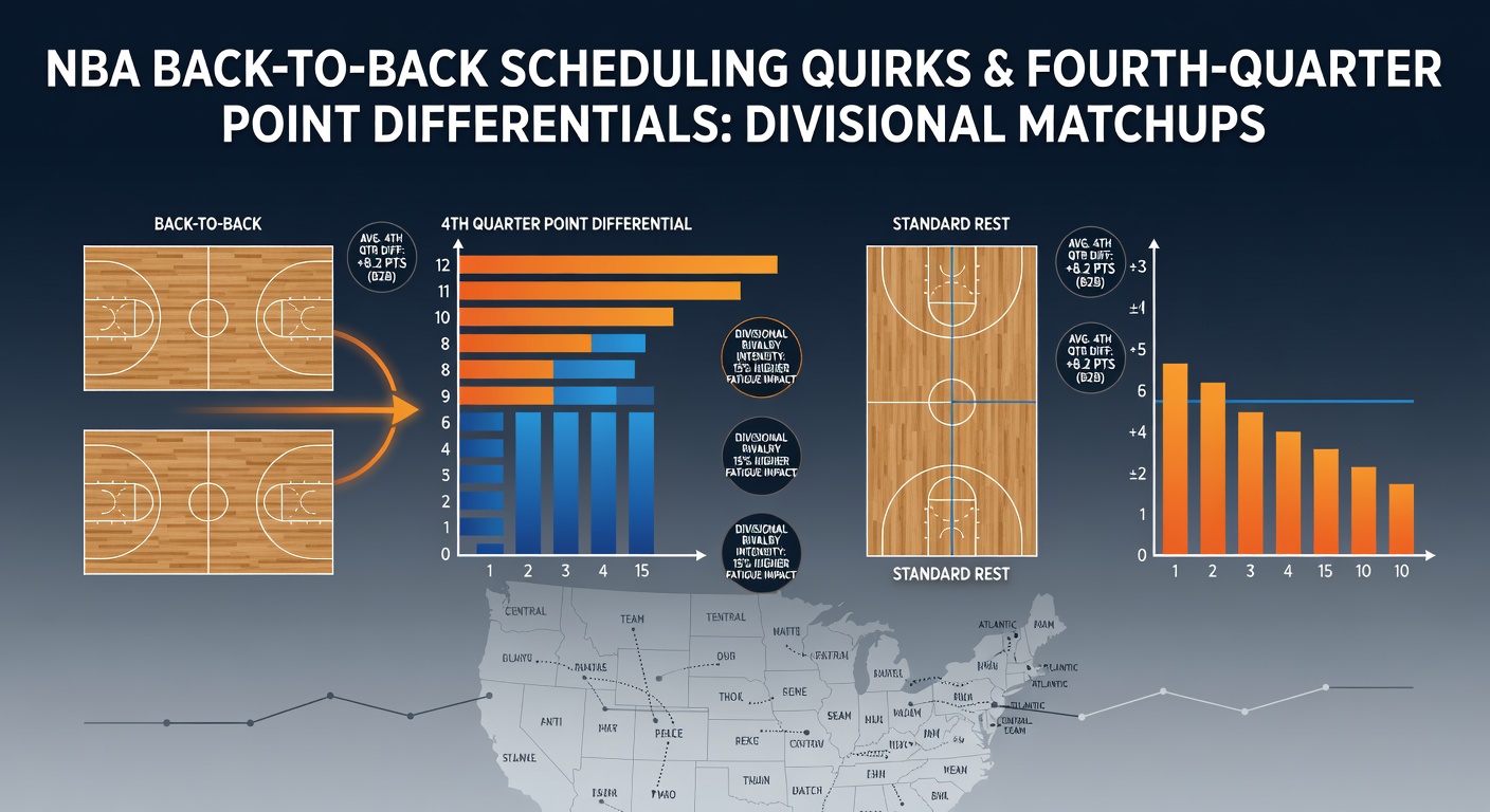 Visual breakdown of NBA back-to-back game impacts on late-quarter scoring margins