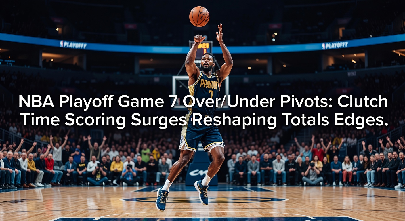 Chart showing NBA Game 7 clutch time scoring surges versus regular games, highlighting over/under edges