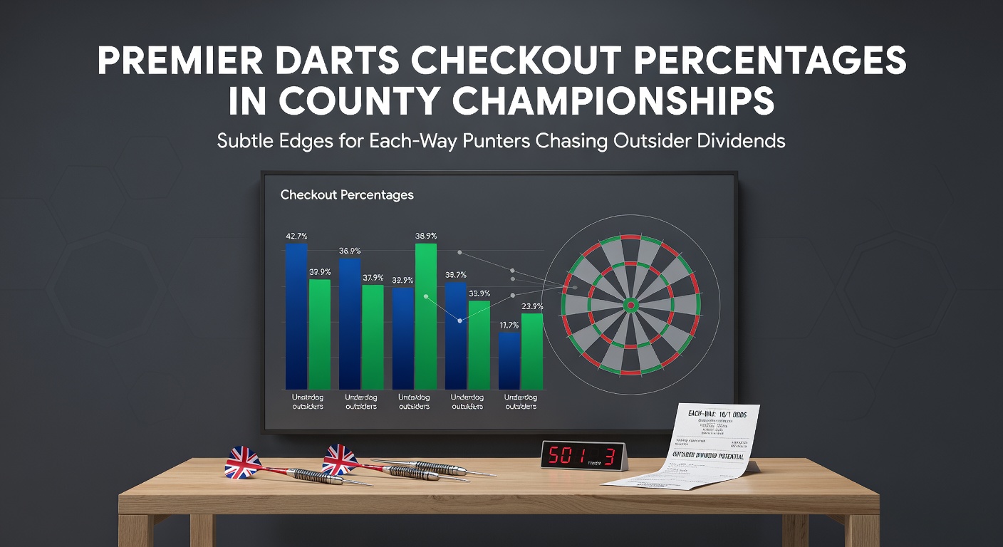 Darts player lining up a crucial checkout during a tense county championship match, board lights highlighting double 16