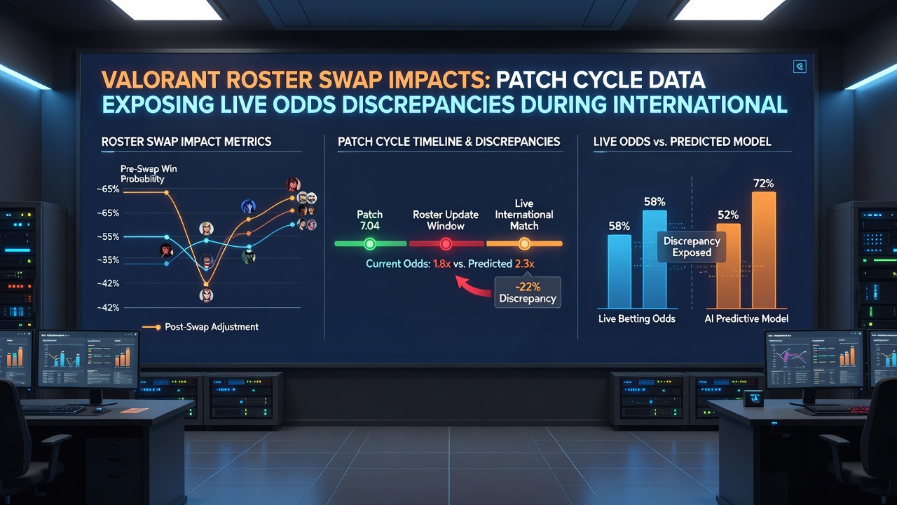 Live betting odds chart displaying discrepancies during Valorant international qualifiers after roster changes and patch updates