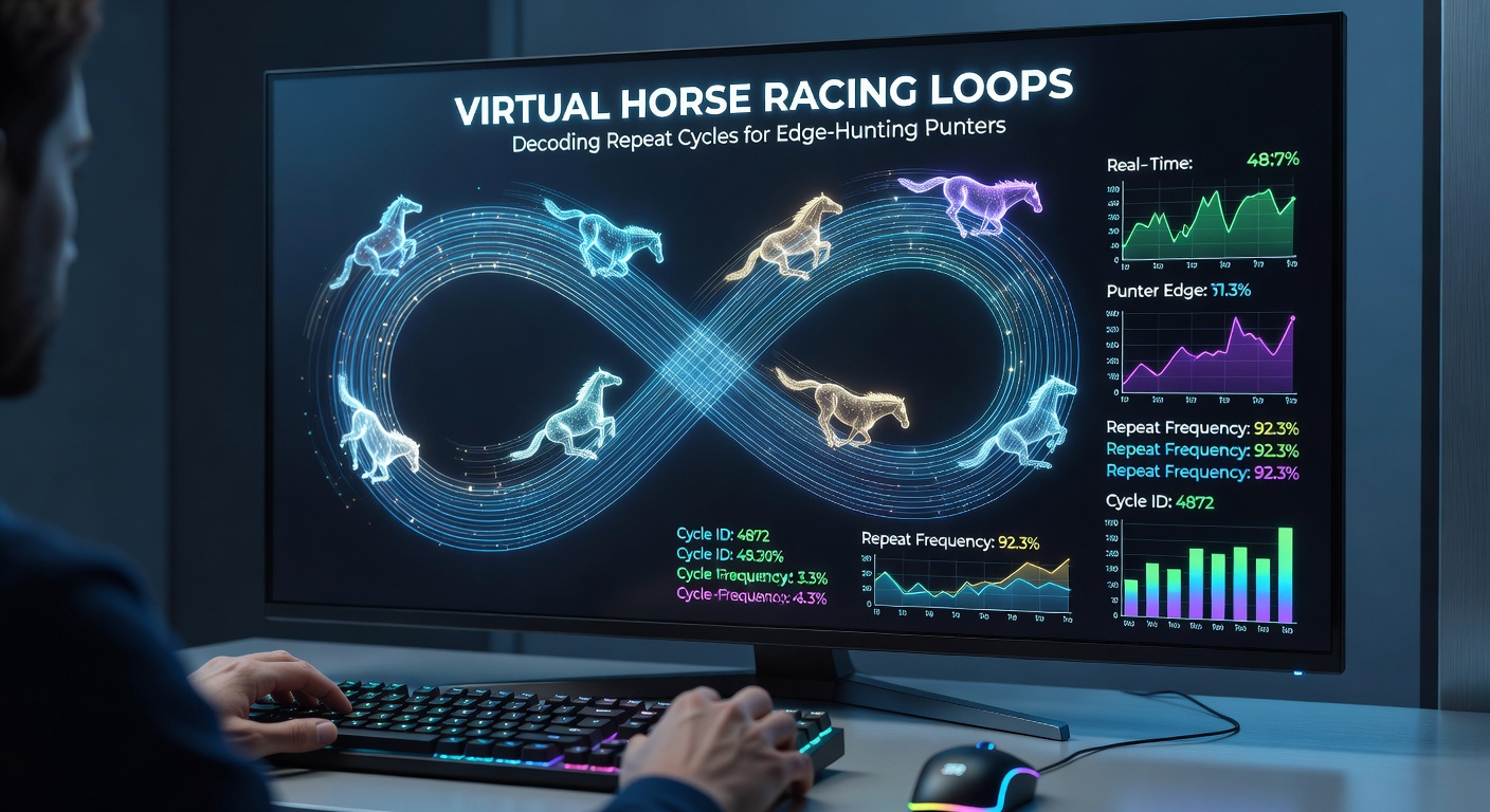Screenshot of virtual racing results table highlighting repeating win patterns across multiple cycles