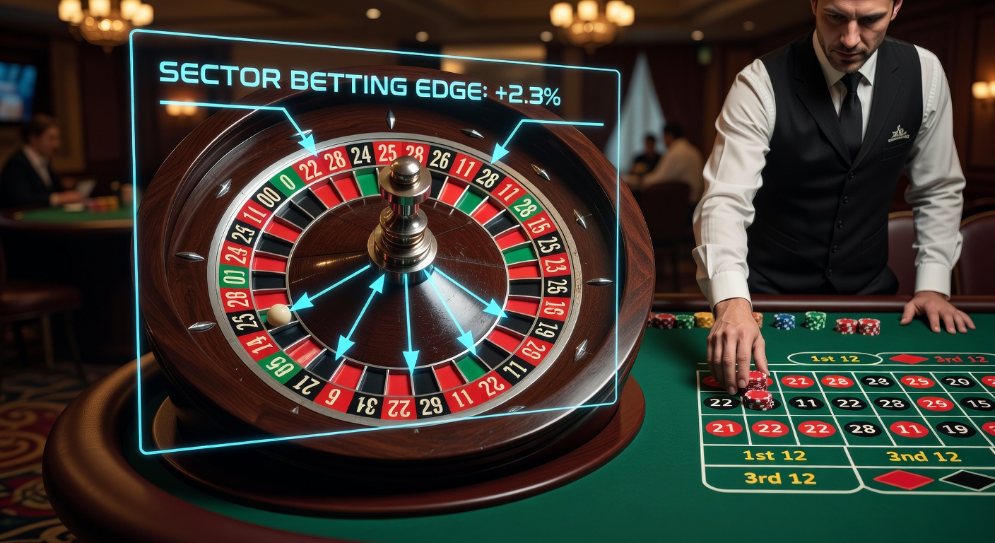 Close-up of a worn American roulette wheel with numbered pockets showing uneven wear patterns